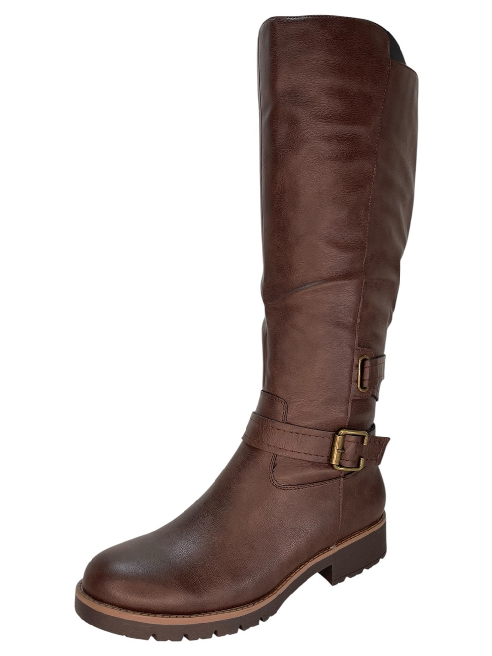 Sun + Stone Blakelyy Chocolate Faux Leather Knee High Womens Boots Size 9M - Picture 2 of 11